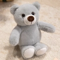 Light gray teddy bear plush toy in sitting position with soft faux fur texture - Grey Bear (Naked) / Gray