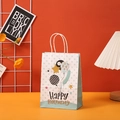 Pastel blue Happy Birthday paper gift bag with colorful balloon patterns and white handles - 605-2 Blue White Polka Dot Balloon-Happy Birthday