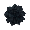 Detail view of 8cm black multi-layered fabric lotus flower for DIY hair accessories - Black