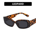 Retro square sunglasses featuring trendy leopard print frames and dark grey lenses - Leopard Grey Lens