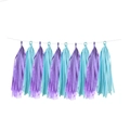 Ghirlanda di nappe in carta blu e viola per decorazione di compleanni e feste in camera - Viola e Blu