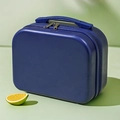 Mini 14-inch hard shell vanity case in deep blue with top handle and double zippers - Sapphire Blue
