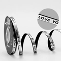 Silver 1cm ribbon with I LOVE YOU print for DIY gift wrapping and flower bouquets - 1CM Silver Edge Ribbon [Silver LOVE] 40 Yards