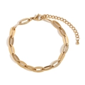 Minimalist 14K gold plated stainless steel anklet with lobster clasp and extender - Minimalist Lip Chain Anklet / Gold
