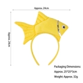 Cute yellow 3D goldfish headband with plush material and sequins for party hair styling - 3D Yellow Goldfish