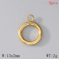 Cierre de palanca OT de acero inoxidable dorado 18k para bisutería artesanal, 13x2mm, 5pzs - Estilo 1 Redondo (KLJ190-Z) / 5 Piezas / Dorado