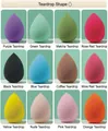 Set of 12 multi-color teardrop makeup sponges with fine texture for smooth blending - Teardrop Shape (Bulk)