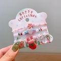 Three-piece Christmas acrylic beaded bracelet set with red festive charms and card - 35# Mitten