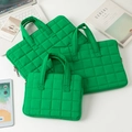 Sacoche d'ordinateur portable matelassée verte pour MacBook et iPad de 11 à 14 pouces - S / Vert