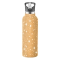32oz vacuum insulated sports bottle covered in sparkling gold rhinestones with black lid - Gold