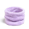 Detail shot of purple plush coral fleece neck warmer with soft textured ring stacking - 25cm x 14cm / Purple