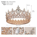 Corona da sposa barocca dorata con strass a forma di pera per matrimoni e feste - Oro Diamante Bianco (TS-J3148G)