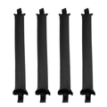 Vue détaillée de 4 bigoudis sans chaleur avec boutons-pression et rembourrage doux - Sac OPP (4 Pièces) / Noir
