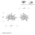 Dettagli di orecchini a fiocco di neve in argento S925 con misure in zircone 5A - Argento 925 placcato oro bianco