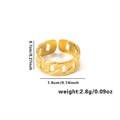 Cuban link minimalist ring in 18k gold plated stainless steel, 0.7cm wide adjustable design - Adjustable Open / Cuban Link Style (TYGR0204)