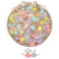Mix of 12x15mm colorful acrylic rabbit beads in yellow, pink, blue and purple - Mixed Colors Rabbit Head Beads 15x12mm (20pcs)