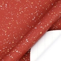 Red gift wrapping paper with gold and silver foil flakes featuring back grid lines - Burgundy Wine Red