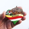 3D Materia souvenir fridge magnet made of hand-painted resin with miniature buildings - Matera Ghost Town