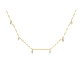 Elegante Halskette aus vergoldetem S925 Silber mit sechs weißen Steinen im Marquise-Schliff - 18K Gold-Weißer Zirkonia