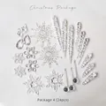 24-piece clear acrylic Christmas tree ornaments set with snowflakes and icicles - Set 4 (24pcs)