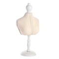 Mini beige bust jewelry stand with lace trim and white base for necklace display - Lace Style / Lace Beige Yellow Large