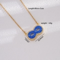 Collana con ciondolo infinito in oro con pietre blu e cristalli di zircone - Blu