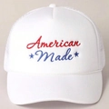 Witte American Made trucker pet met ademend mesh en schuimrubberen voorkant ontwerp - Wit