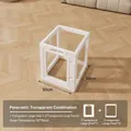 Clôture modulaire pour animaux 50x50cm avec porte transparente et cadre blanc - Blanc Miya Pur Acrylique 3+1