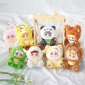 Set of 8 cute plush toy keychains featuring animal costumes like rabbit and panda - 1001 Zoo Fair Series / Random One