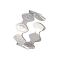 Adjustable silver vintage wave ring featuring engraved sunburst star patterns on the band - Oval Starburst-Silver
