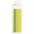 Slim gradient PET index tabs in green and yellow on a grid sticky notes backing card - Yellow-Green