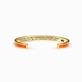 Gold-plated stainless steel cuff bracelet with orange enamel and crown engraving - Daughter / Orange