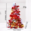 Independence Day star sequin small tree tabletop decor in red gold blue, 25cm high - Red Hexagon Sequin