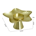 Hammered gold star-shaped metal candle holder tray with stable conical base decor - Hammered Star-Gold