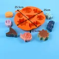 Halloween Silikonform in Orange für Kürbis-Pralinen und Süßigkeiten mit 10 Mulden - 8-Mulden Kürbis Teller / Orange