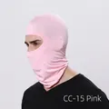 Pink full face balaclava mask for cycling and outdoor sports with elastic silk fabric - Pink