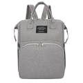 Light gray waterproof oxford fabric mommy backpack with large capacity and multi-pockets - Gray