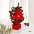 20cm mini Christmas tree with red poinsettia, bows and white berries in a plaid base - 20cm / Snowflake Red