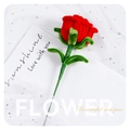 Handmade red chenille stem rose flower bouquet with romantic golden star sequin decor - Finished Bare Flower-Bright Red