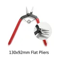 Flat nose jewelry pliers with red handles and spring loaded 130x92mm carbon steel tool - 130x92mm Flat Nose Pliers
