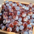 10mm blue and amber crackle glass beads with gold foil for DIY jewelry making - 10mm / Coffee