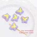 UV plated purple and yellow acrylic bow beads for DIY bracelets and necklaces jewelry making - Purple