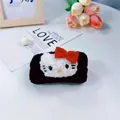 Polsino assorbente Hello Kitty in pile bianco e nero con fiocco rosso decorativo - Stile Gatto con Fiocco Singolo (52#) / Nero