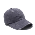 Cappellino da baseball vintage in denim grigio scuro lavato con ricamo LA ed effetto usurato - Grigio
