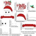 Set adesivi murali natalizi fai da te con scritta Hello 2026 e motivi Babbo Natale - Babbo Natale con Sciarpa Rossa