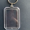 Clear rectangle acrylic keychain with silver metal ring and custom photo insert - Rectangle 6.2x4.1cm