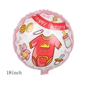 Detail showing an 18-inch pink round foil balloon for baby girls' birthday decorations - 18 Inch Baptism Girl