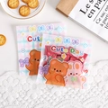Pink and blue cartoon bear resealable snack bags with cute grid patterns and characters - Cute Day / 13.5 x 13.5cm