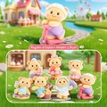 Creative flocked panda blind box set with 7 unique cartoon figures and accessories - C050 Leisure Time Box 6 / Full Box Set