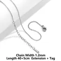 1.2mm width silver stainless steel necklace with lobster clasp and 40+5cm extension chain - 035 Cross Chain-40+5cm-Steel Color
